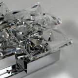 1960s 1970s Wall Sconce by Kinkeldey Lighting Germany in Glass & Chrome