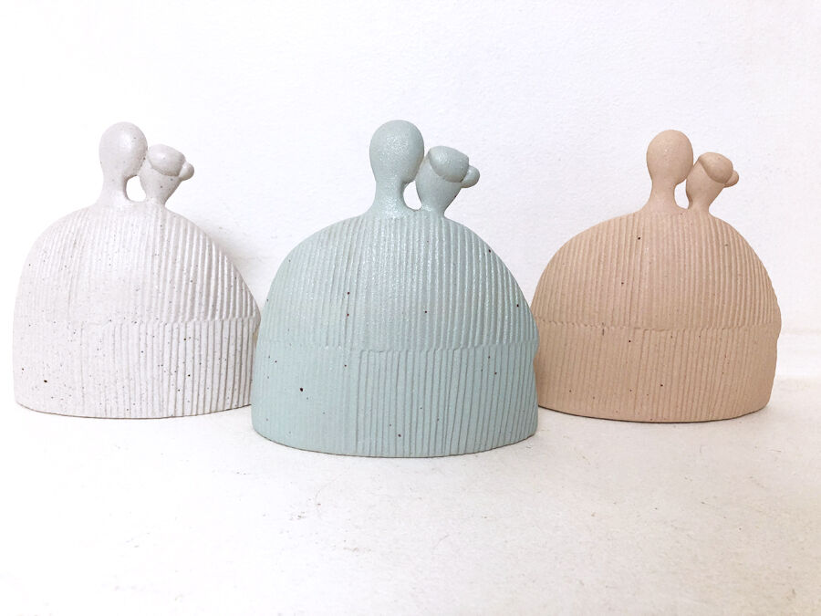 Blue couple, ceramiche chiminazzo, 1970