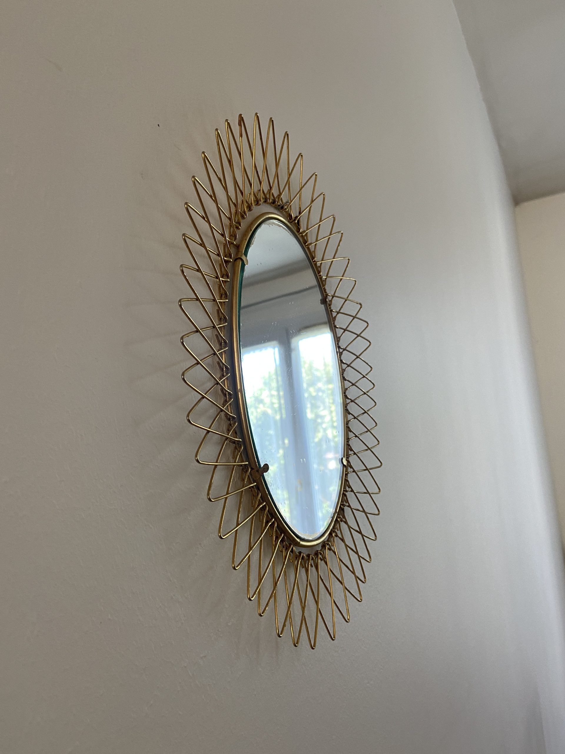 Retractable golden sun mirror 50s