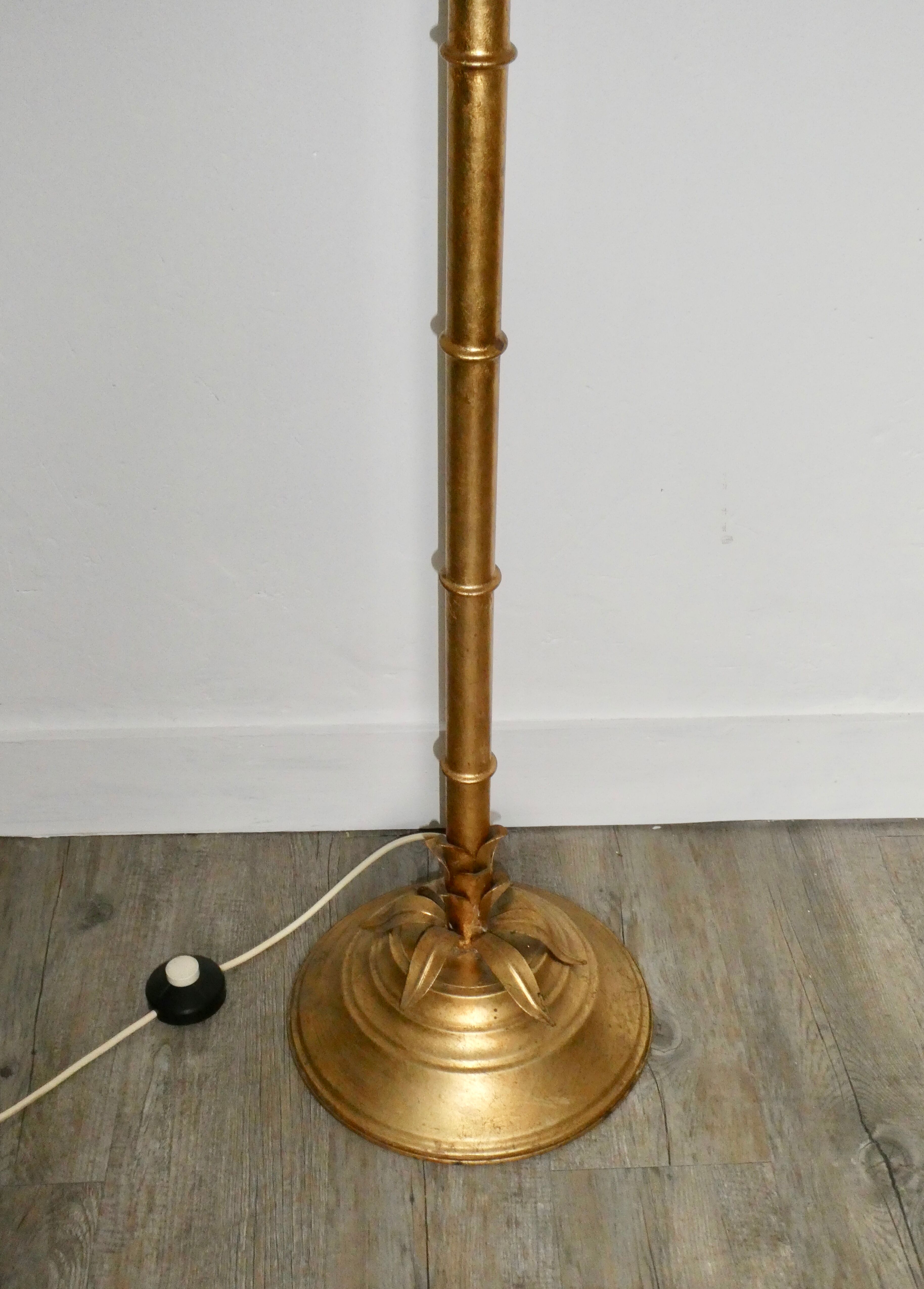 Golden metal palm lamp, 70s
