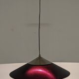 XXL black marmorite saucer suspension, Italy circa 1970.