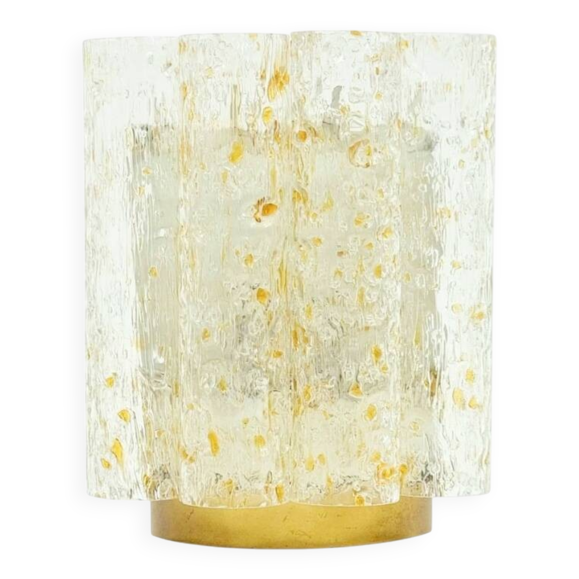 Mid-Century Ice Glass Wall Light from Doria Leuchten, Germany, 1960s