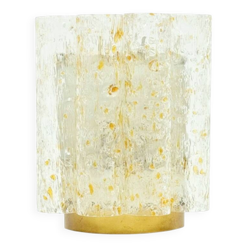 Mid-Century Ice Glass Wall Light from Doria Leuchten, Germany, 1960s