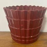 Old Saint Clément vintage burgundy red ceramic flowerpot