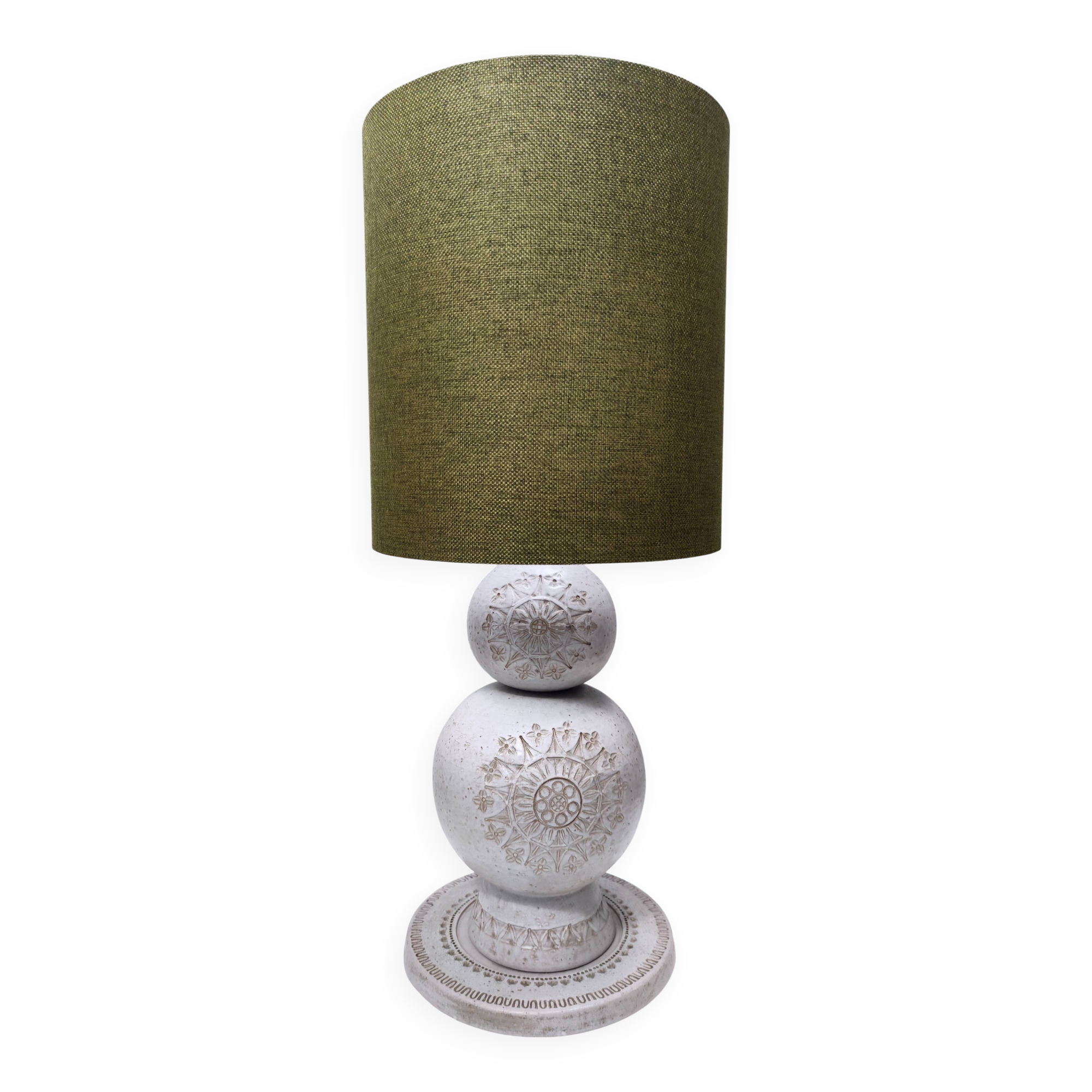Engraved Ceramic Table Lamp "Siviglia" by Aldo Londi for Bitossi, Italy