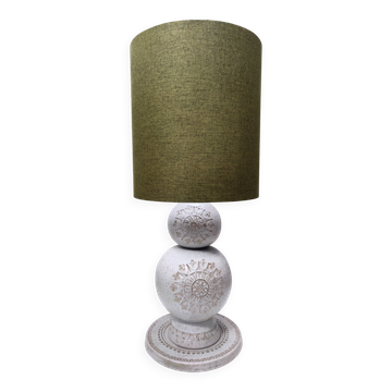 Lampe de table en céramique gravée « Siviglia » par Aldo Londi pour Bitossi, Italie
