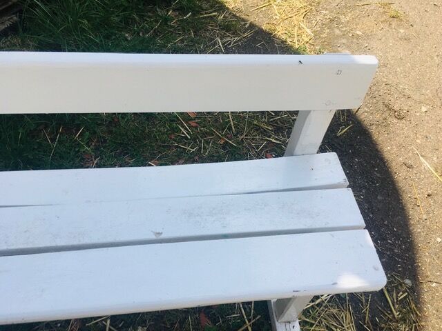Couple of beautiful garden benches from a school '50s in beech and chain low folder