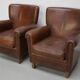 Vintage Dutch Cognac Colored Leather Club Chair, Set of 2