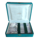 12 old silver-plated oyster forks