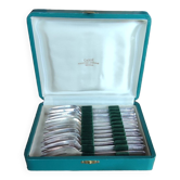 12 old silver-plated oyster forks