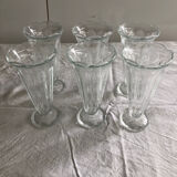 6 Vintage Italy Fidenza Glass Ice Cream Cups