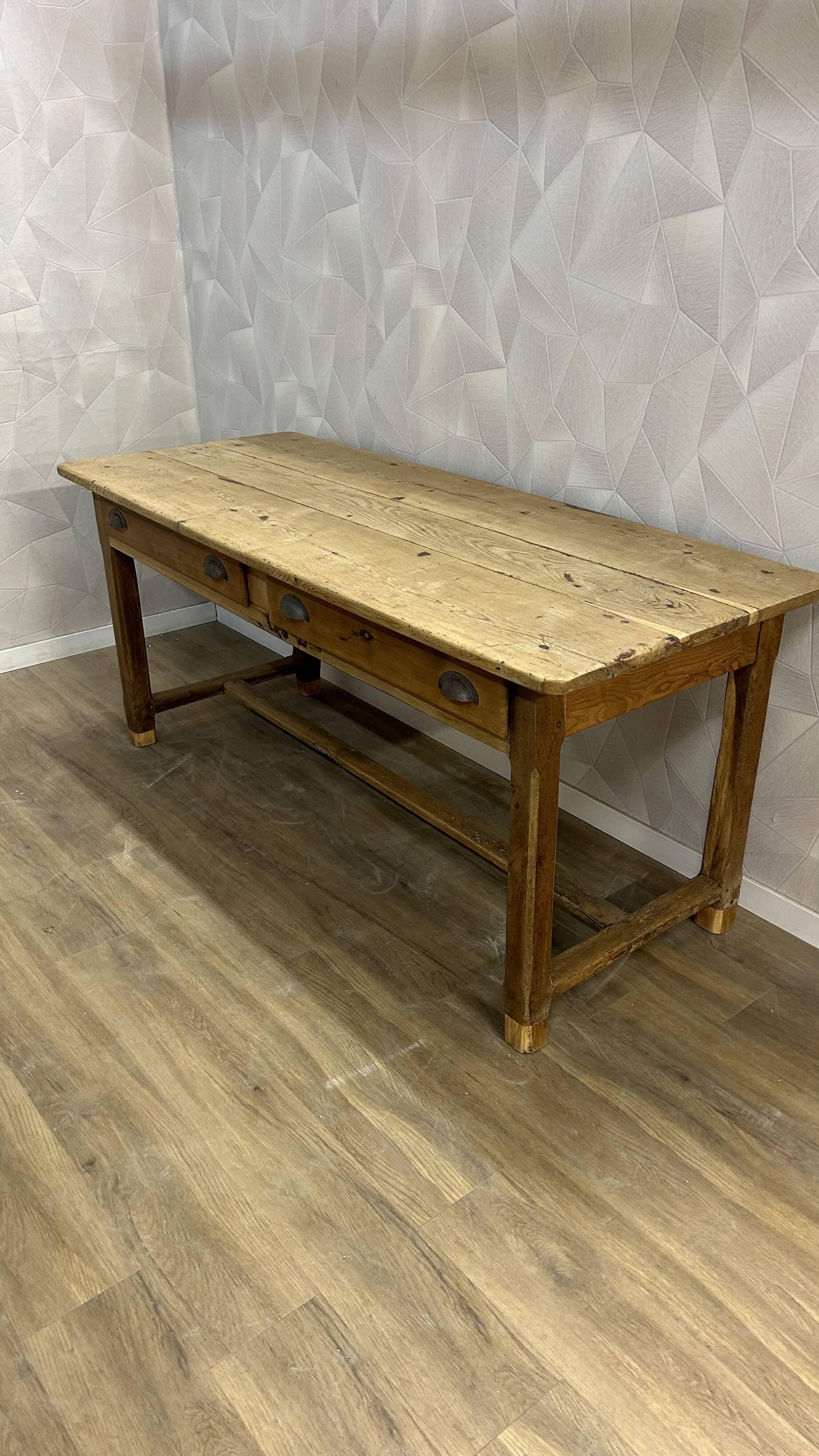 Genuine old farmhouse table stripped and varnished