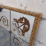 Venetian Mirror Art Deco brasserie bistro in eglomerized glass 204x105cm