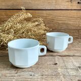 6 large octagonal cups sarreguemines france