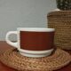 Set of 5 brown/white Negresco coffee cups, in opal glass from Arcopal, 1970