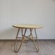 Table basse circulaire en rotin, années 60