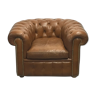 Chesterfield armchair in cognac leather