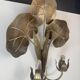 Golden brass wall lamp water lily 2 lights Hollywood Regency — 1970s