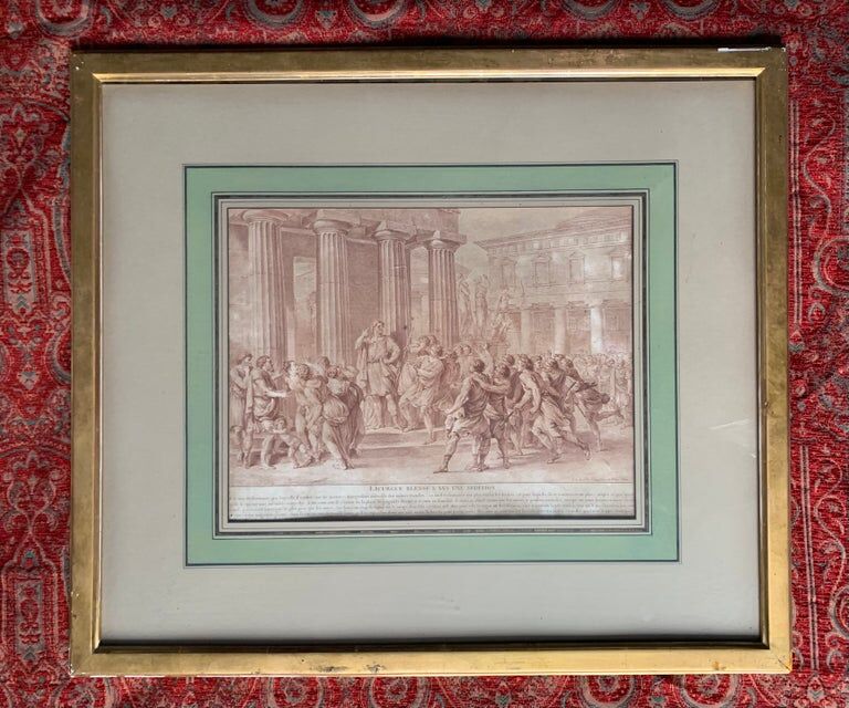 Charles Nicolas Cochin, Lycurgus wounded in a sedition, engraving, eighteenth century