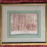 Charles Nicolas Cochin, Lycurgus wounded in a sedition, engraving, eighteenth century