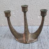 Brutalist bronze chandelier by Horst Dalbeck, Germany, Gilde Handwerk, 1970.