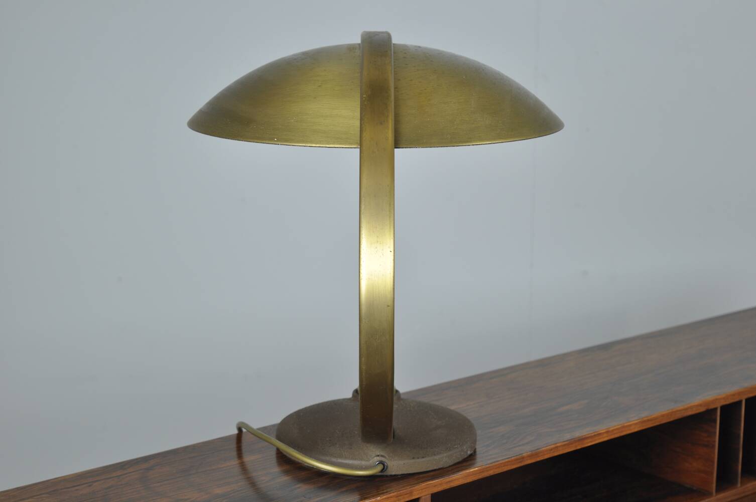 Mid century art deco / bauhaus brass table lamp by egon hillebrand 60s