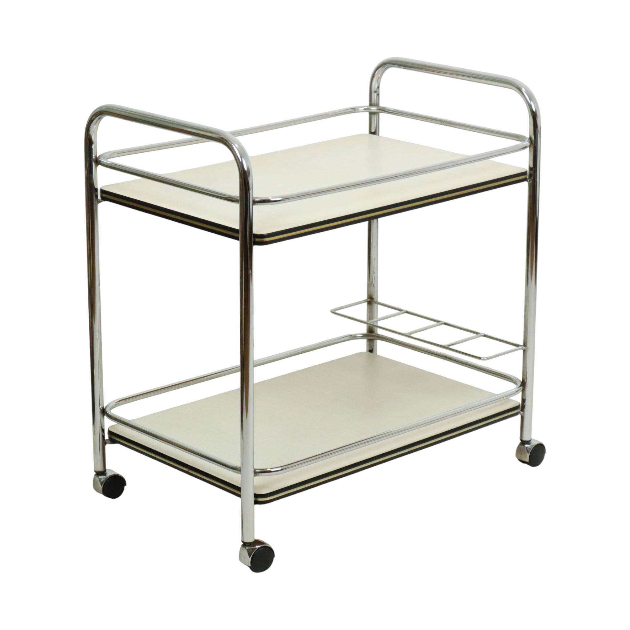 Vintage Drink Trolley Serving Cart Chrome Sixties