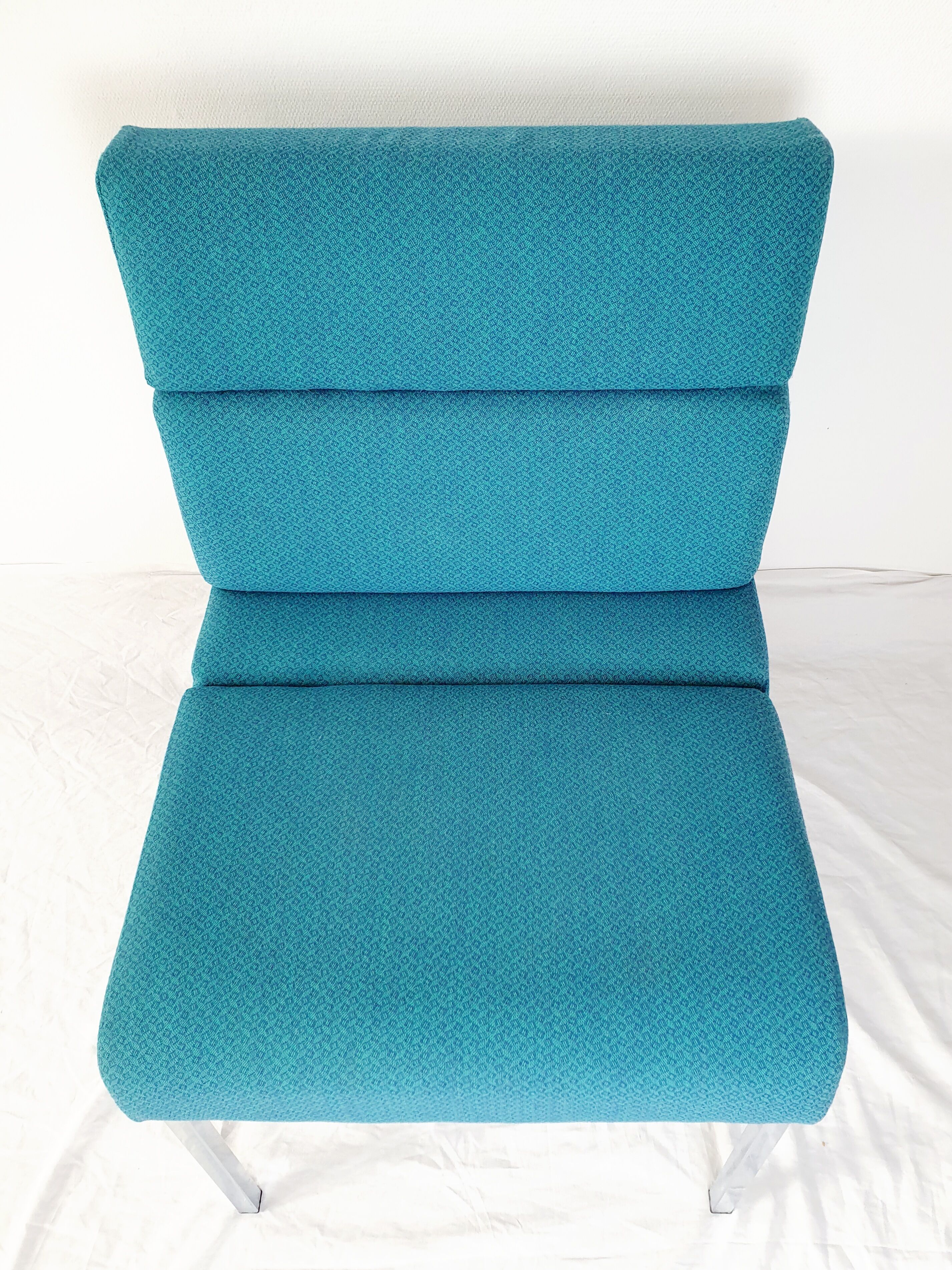 Vintage metal and fabric armchair