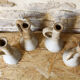 Set of 4 stoneware candle holders Pierre Lion - Puisaye