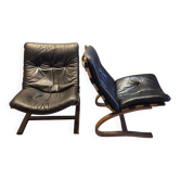 Pair of Scandinavian armchairs "Kengu" by E. & N. Solheim for Rybo, 1970