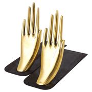 Mid-century bookends by Carl Auböck with brass hands #1928, Vienna, Austria