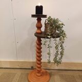 Refurbished Vintage Twisted Side Table - Terracotta, Walnut & Copper