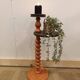 Refurbished Vintage Twisted Side Table - Terracotta, Walnut & Copper