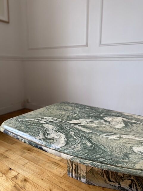 Green marble coffee table