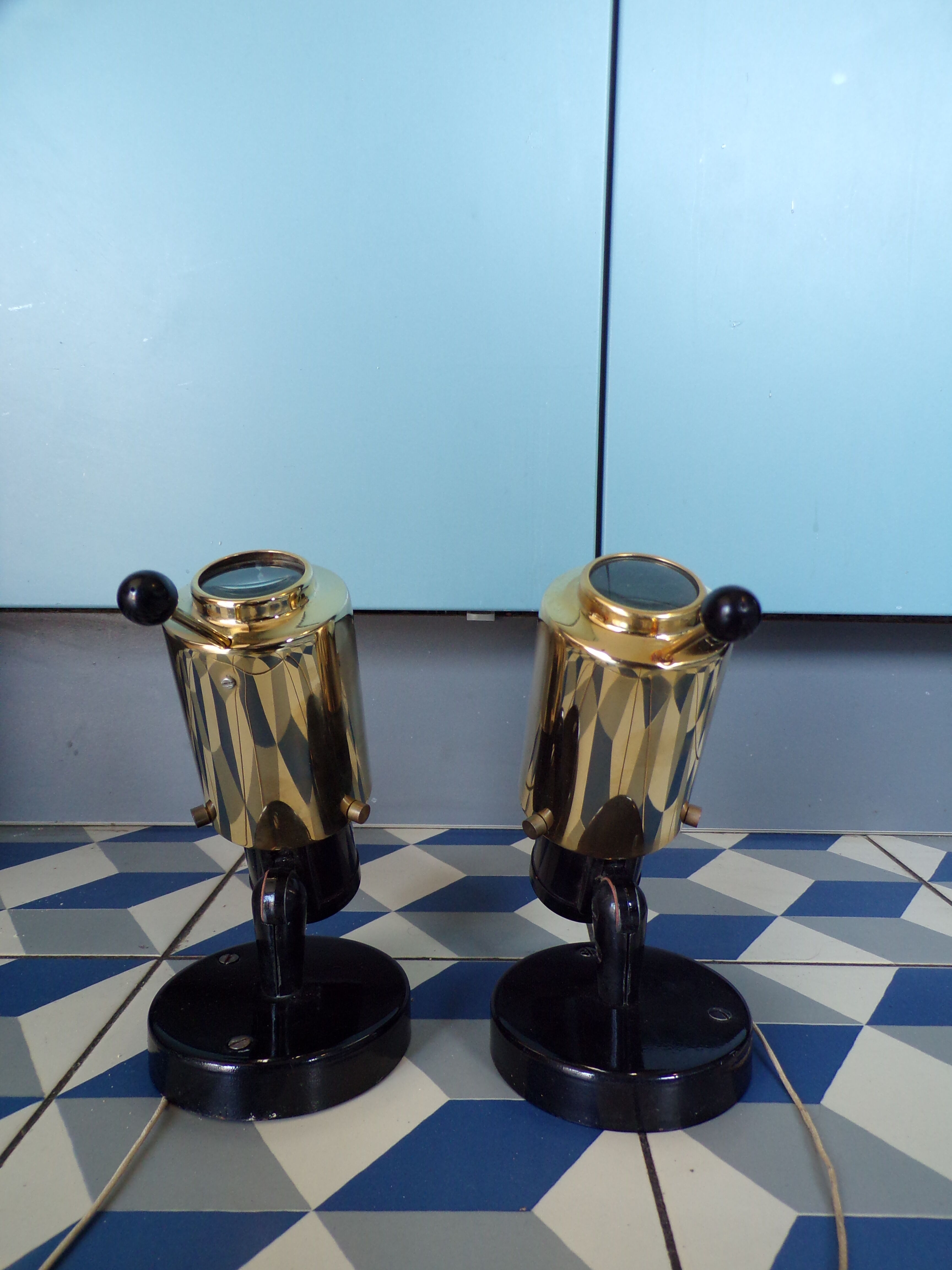 Pair of Zodiac wall lamps by Jacques Biny for Lita