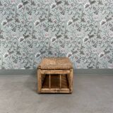 Storage bench in wood and straw (renovated)