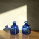 Lot of two old blue glass jars