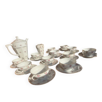 Porcelain service Frélon Frères – 12 cups + coffee pot + milk jug