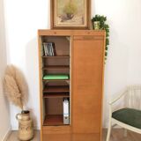 Vintage double curtain filing cabinet