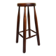 High stool in solid wood, Scandinavian style, 50s, 82 cm