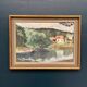 Swedish Oil on Canvas – “Lake with Houses” by G. Arner – Signed