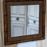 Bamboo rattan mirror