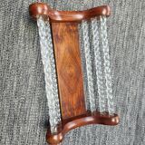 Wooden and crystal basket: Art Deco