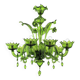 Contemporary Translucent Green Murano Style Glass Chandelier