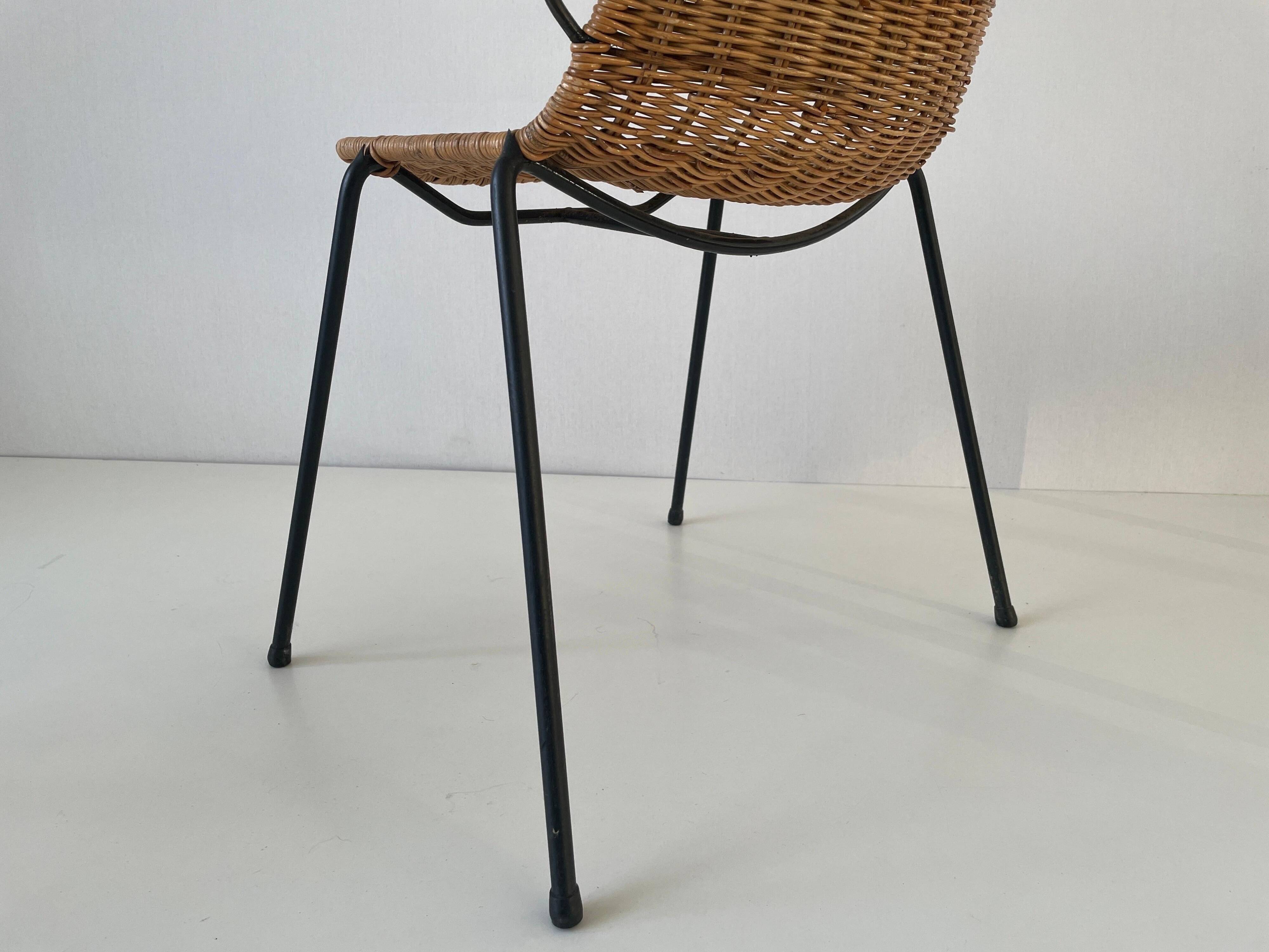 Wicker armchair and footrest, Germany, 1960s