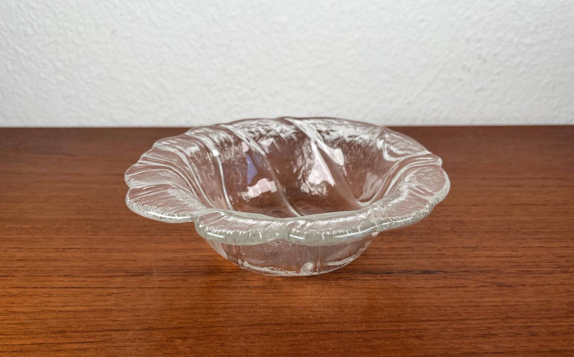 Small vintage bowl from the Eden series in glass by Lars Hellsten for Orrefors, Sweden, 1970s.
