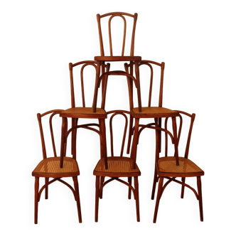 Series of 6 Thonet bistro chairs n°118