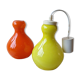 Set of 2 Yellow and Orange Opaline Chandeliers