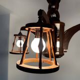 50s wooden chandelier