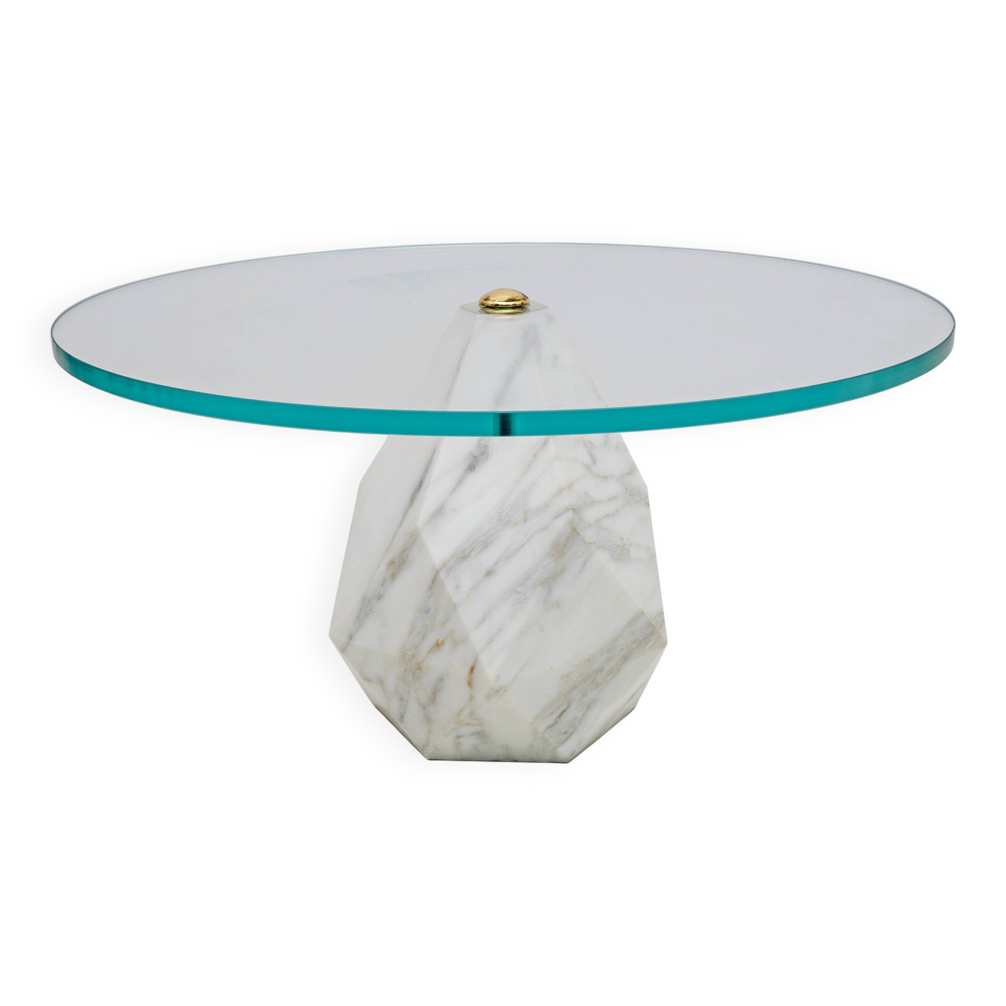 Mid Century Modern Italian Carrara Marble Coffee Table, 1970s, Two Availabl